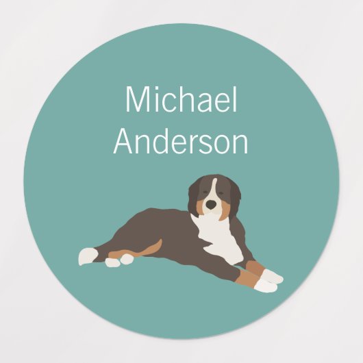 Bernese Mountain Dog verkleurt waterdicht label (Design 2)