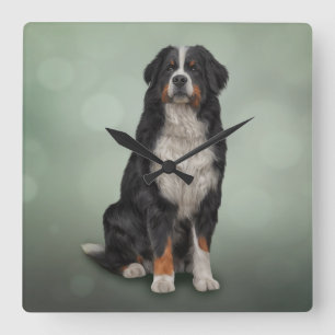 Bernese Mountain Dog Vierkante Klok