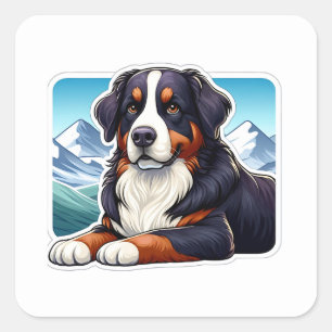 Bernese Mountain Dog Vierkante Sticker