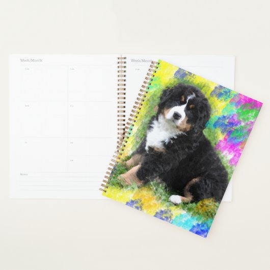 Bernese Mountain Dog Waterverf Art Painting Planner (Display)