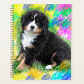 Bernese Mountain Dog Waterverf Art Painting Planner (Voorkant)