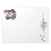 Bernese Mountain Dog Waterverf Monogram Notitieblok (Voorkant)
