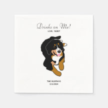 Bernese Mountain Dog Wedding Cocktail Napkins