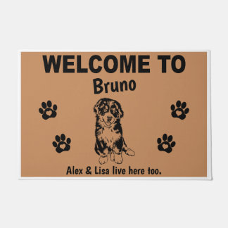 Bernese Mountain Dog Welcome Home Personalized Deurmat