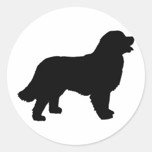 Bernese Mountain Dog (zwart silhouet) Ronde Sticker