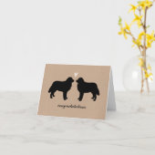Bernese Mountain Dogs Wedding Gefeliciteerd Kaart (Gele Bloem)
