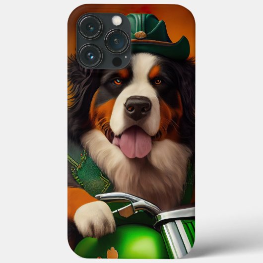 Bernese Mountain Driving Bike St. Patrick's Day Case-Mate iPhone Case (Achterkant)