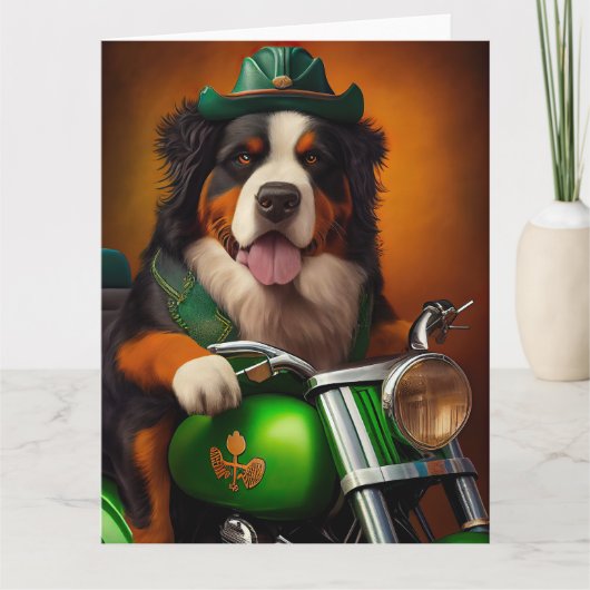 Bernese Mountain fiets St. Patrick's Day Kaart (Voorkant)