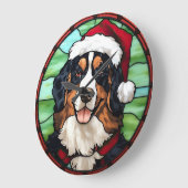 Bernese Mountain Glas in lood Kerst Grote Klok (Hoek)