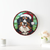 Bernese Mountain Glas in lood Kerst Grote Klok (Huis)