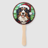 Bernese Mountain Glas in lood Kerst Handwaaier (Achterkant)