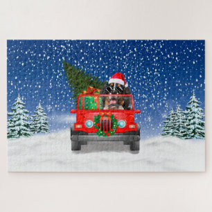 Bernese Mountain-hond met kerstcadeaus Legpuzzel