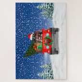 Bernese Mountain-hond met kerstcadeaus Legpuzzel (Verticaal)