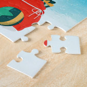 Bernese Mountain in sneeuw met kerstcadeaus Legpuzzel (Zijkant)