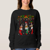 Bernese Mountain in Sock Xmas Reindeer Santa Elf D Trui (Voorkant)