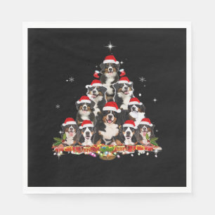 Bernese Mountain Kerstboom Hond Santa Kerstmis Fun Servet
