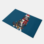 Bernese Mountain met kerstlicht Funny Dog Lover Deurmat (Schuin)
