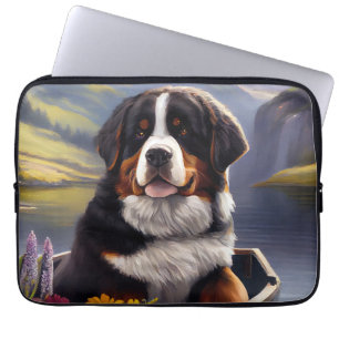 Bernese Mountain op een peddel: Een Schilderachtig Laptop Sleeve