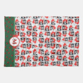 Bernese Mountain Pattern Monogram Kersthond Theedoek (Horizontaal)