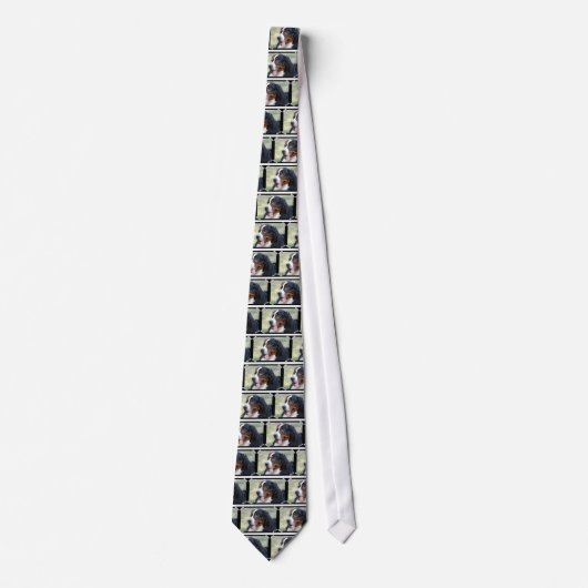 Bernese Mountain Puppy Necktie Stropdas (Voorkant)