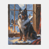 Bernese Mountain With Christmas Lights Holiday  Fleece Deken (Voorkant)