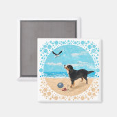 Bernese Mt. Dog bij het strand Magneet (Voorkant / Achterkant)