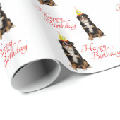 Bernese Mt. Dog Birthday Wrapping Paper Cadeaupapier (Rol Hoek)