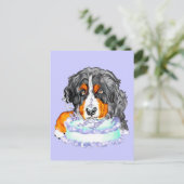 Bernese Mt Dog Cake Face Birthday Briefkaart (Staand voorkant)