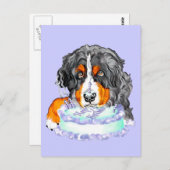 Bernese Mt Dog Cake Face Birthday Briefkaart (Voorkant / Achterkant)