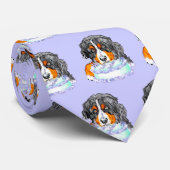 Bernese Mt Dog Cake Face Birthday Stropdas (Opgerold)