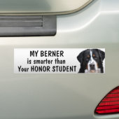 Bernese Mt Dog - Slimmer dan student - grappig Bumpersticker (Op auto)