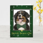Bernese Mt. Dog St. Patrick's Day Kaart (Gele Bloem)
