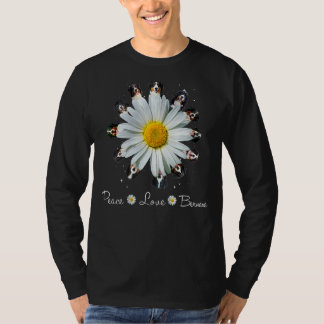 Bernese Peace Love Daisy Dog mama Bernese Dogs T-shirt