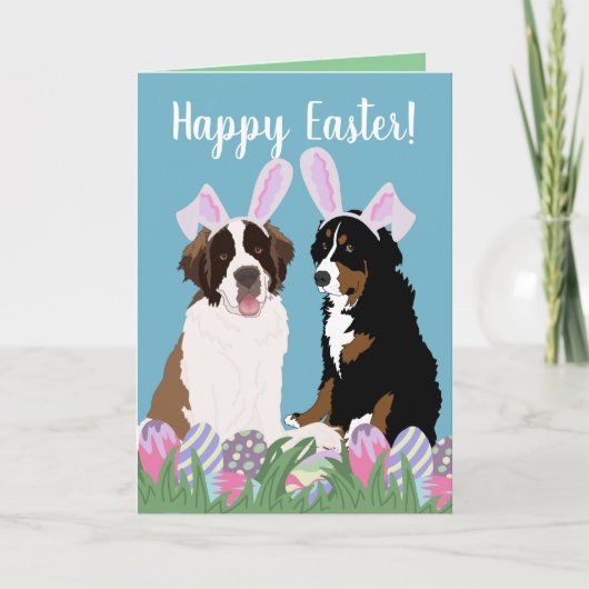 Bernese Saint Bernard Easter Kaart (Voorkant)
