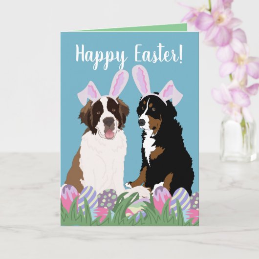 Bernese Saint Bernard Easter Kaart (Orchidee)