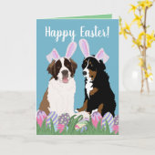 Bernese Saint Bernard Easter Kaart (Gele Bloem)