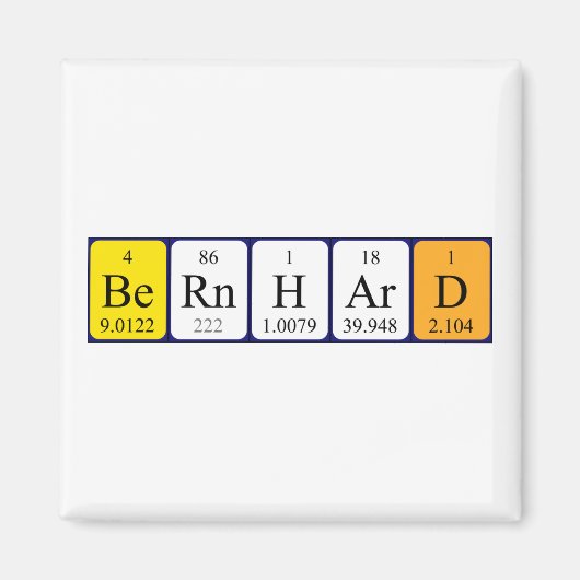 Bernhard periodieke table name magnet magneet (Voorkant)