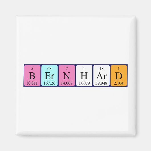 Bernhard periodieke table name magnet magneet (Voorkant)