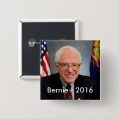 Bernie 2016 vierkante button 5,1 cm (Voorkant /achterkant)