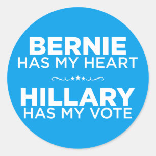 Bernie a mon coeur, Hillary a mon autocollant de