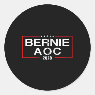 Bernie Aoc 2028 Bernie Sanders Alexandria Cortez P Ronde Sticker