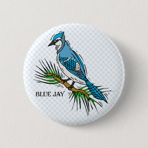Bernie Blue Jay Ronde Button 5,7 Cm