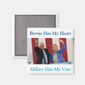 Bernie heeft mijn hart, Hillary heeft mijn stemmag Magneet (Voorkant / Achterkant)