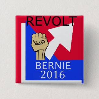 Bernie Revolt sq. Vierkante Button 5,1 Cm