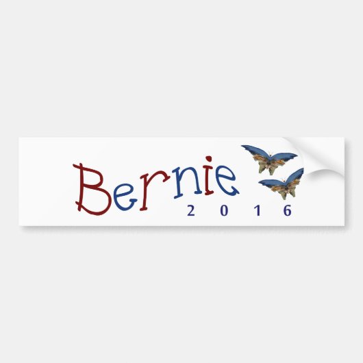 Bernie Sanders 2016 - Butterflies for Bernie Bumpersticker (Voorkant)