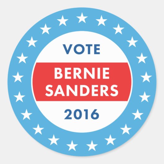 Bernie Sanders 2016 Ronde Sticker (Voorkant)