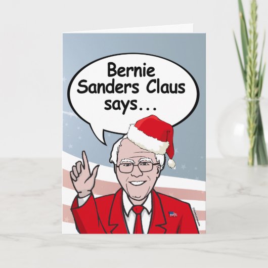 Bernie Sanders Carte de Noël - Bernie Sanders Cla (Devant)