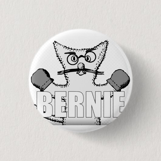 Bernie Sanders Cat met Mittens Ronde Button 3,2 Cm (Voorkant)