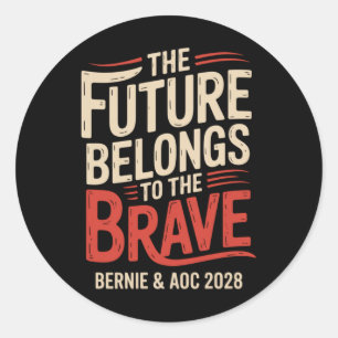 Bernie Sanders en AOC 2028 voor President Ronde Sticker