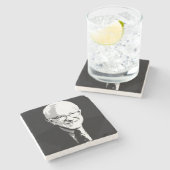 Bernie Sanders Face Stenen Onderzetter (Zijkant)